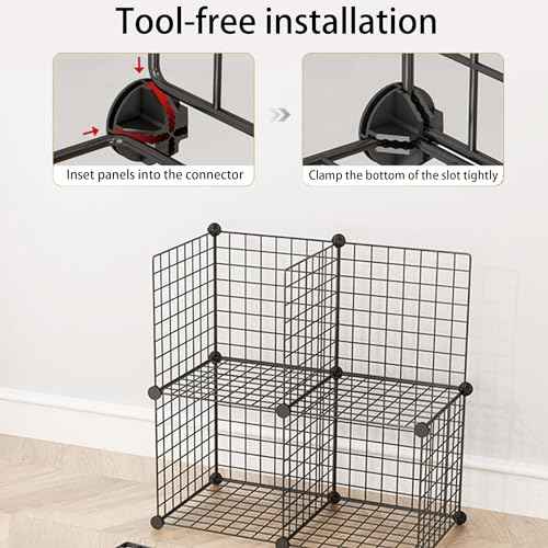 40PCS Cube Connectors Plastic Storage Wire Cube Connectors ABS Connectors Organizer for Modular Closet Storage Organizer, Wire Shelving, Wardrobe, Shoe Rack Clips, Pet Carrier, Black