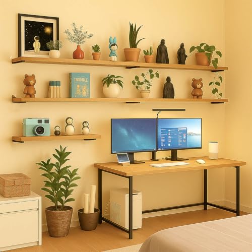OIVGGUR 6 Inch Black Heavy Duty Floating Shelf Brackets 6-Pack - Wall Support, 160 LBS Capacity