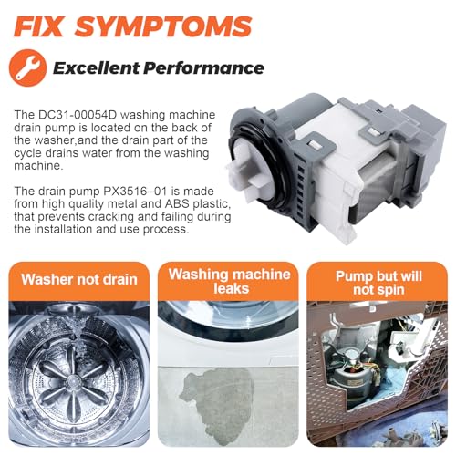 Beaquicy DC31-00054D DC31-00187A Washer Drain Pump Replacement for Samsung WA4 WA5 WF2 WF3 WF4 WF5
