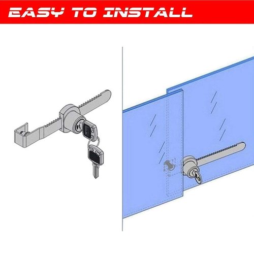 WOOCH Sliding Glass Door Ratchet Lock with Chrome Finish, Keyed Alike Showcase Display - 2 Pack