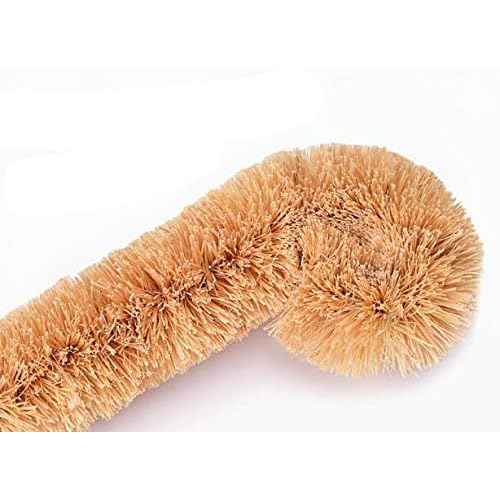 1Pcs Coconut Fibre Brush with Natural Wooden Handle Hangable Kitchen Multifunction Brush Cup Brush Washing Brush for Glass Feeding Bottle Wine Bottle