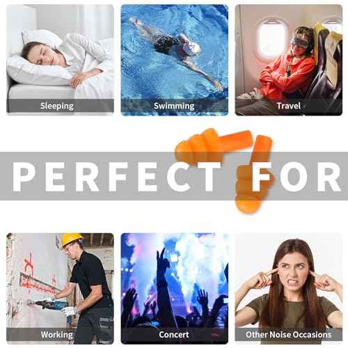 Silicone Earplugs for Swimming, Sleeping, Snoring, Work, Concerts - Noise Cancelling, Reusable Ear Protection, 8 Pairs