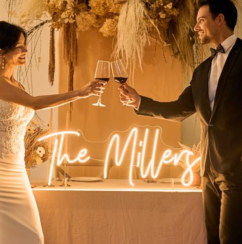 CIONAOR Custom Neon Sign 15-60in Personalized LED Light for Weddings Bars Salons