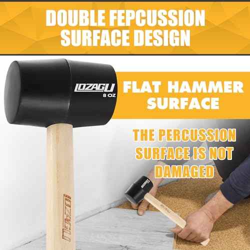 2-Pack Rubber Mallet Hammer Set, 8oz & 25mm Small Rubber Mallet Hammer Tool, Rubber Mallet for Flooring, Tent Stakes, Woodworking, Camping, Crafts, Jewelry Wood Rubber., LOZ-M0825