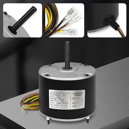 Zhenx 1/5HP Condenser Fan Motor 1100RPM for AC Units Replacement