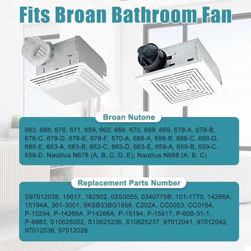 Criditpid 1-Pack BP27 Fan Motor Replacement for Broan Nutone 663 688 678 671 50 CFM