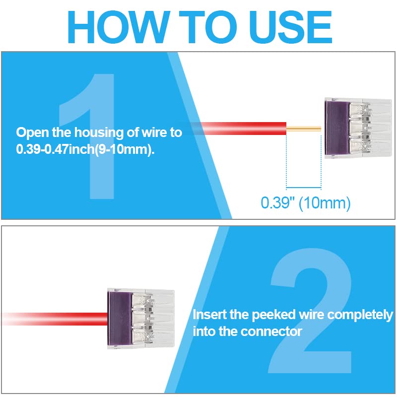 Purple 6 Port Push-in Wire Connector 18-12 AWG Solid/Stranded Wires - 50Pcs PCT-106