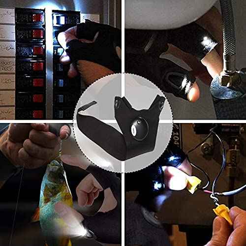 LED Flashlight Gloves Stocking Stuffers for Men Adults Gifts for Men Dad Birthday Gadgets Gifts Valentines Christmas for Him Boyfriend Husband Fishing Camping Repairing Tools