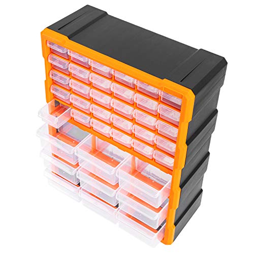 Amazon Basics 39-Drawer Wall Mount Cabinet Organizer, 15" L x 6.3" W x 18.6" H