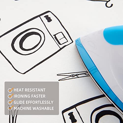 Seiritex Ironing Board Cover and Pad 15x54 White, Heat Reflective, 3-Layer Thick Elastic Edges