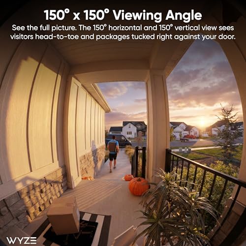 Wyze Battery Video Doorbell Wireless Camera with Color Night Vision, 1:1 Head-to-Toe View, 2-Way Audio, Easy Setup
