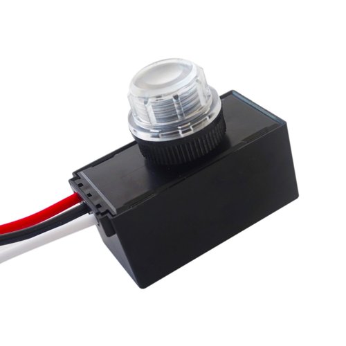 Proshopping DC 12V Photocell Switch, Auto On/Off Light Photoelectric Switch for Outdoor, Dusk to Dawn Photo Control Sensor, Hard-Wired Post Eye Light Control, Auto Day Night Sensor (12V DC, 6A)