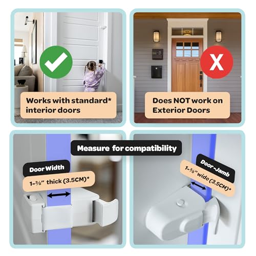 SnapPower HugLock Childproof Door Lock for Interior Doors 1 3/8"/2.0 - 2 Pack