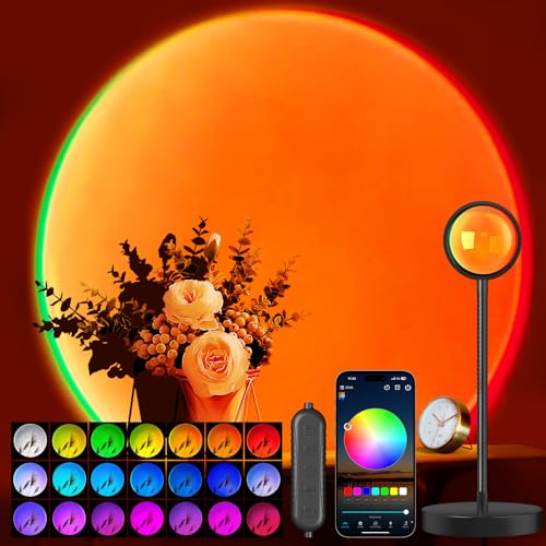 Multicolor Neroupe Sunset Lamp Projector with App & Button Control - LED Night Light
