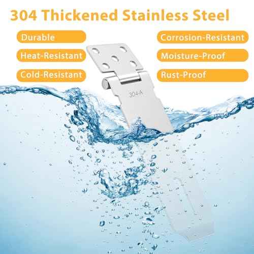 2 Pcs Door Locks Hasp Latch, 5 Inch Stainless Steel Safety Packlock Clasp, Extra Thick Hinge Lock with Screws, Brushed Finish, for Gate, Cabinet, Closet, Shed (5 INCH)