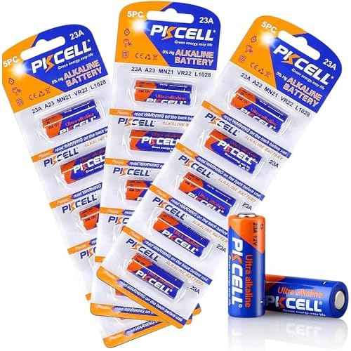 PKECLL 23A 12 Volt Battery, 15 Pack A23 Battery for Garage Door Openers Ceiling Fan Remotes Doorbells (15 Pack)