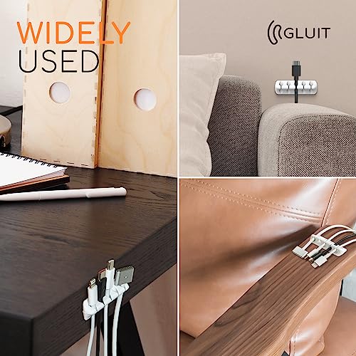 White 5 Pack Cable Organizer for Desk & Nightstand - Multi-Slot Cord Holder
