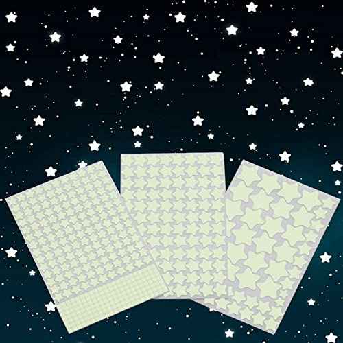 aooyaoo Glow in The Dark Stars Wall Stickers, Glowing Stars for Ceiling and Wall Decals, Perfect for Ceiling, Wall, Room or Party Birthday Gift (452Pcs, Blue)
