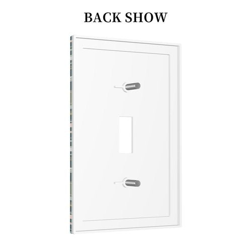 Cool Fairytales Dinosaurs Single Toggle Light Switch Plates Outlet Covers Decorative 1 Gang Receptacle Wall Plate Cute Funny Tropical Dino Jungle Cartoon Kids Boys Bedroom Decorate Light Switch Cover