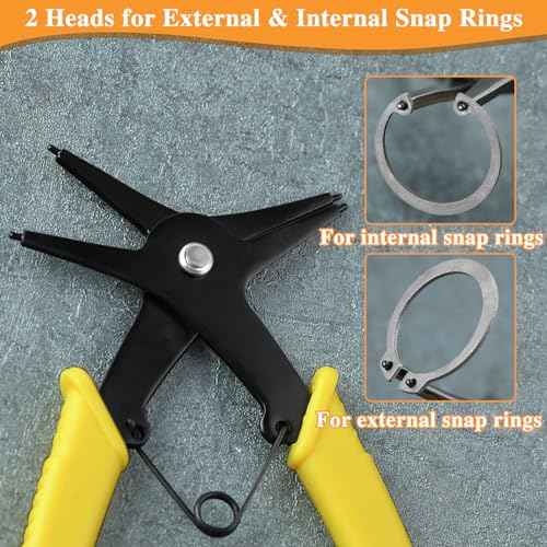 2 in 1 Snap Ring Pliers - Internal & External Circlip Pliers for 10-40mm Snap Rings