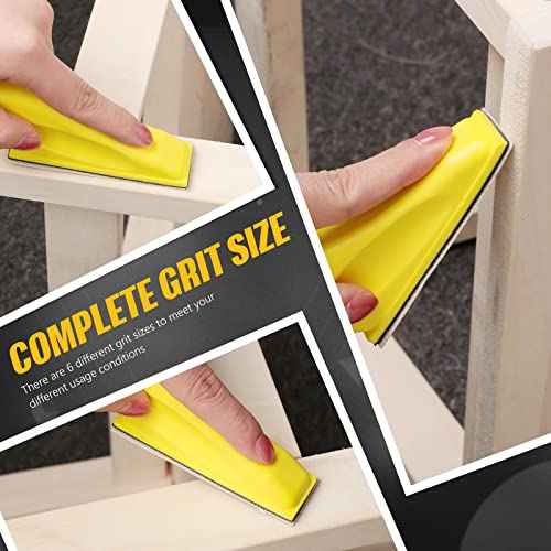 Micro Sander Kit 3.5"x1" Mini Sander for Small Projects Micro Detail Handle Sanding Tools 120 Sheet Sandpaper for Wood DIY Handicrafts Polishing Sanding (P80/P120/P180/P240/P400/P600)