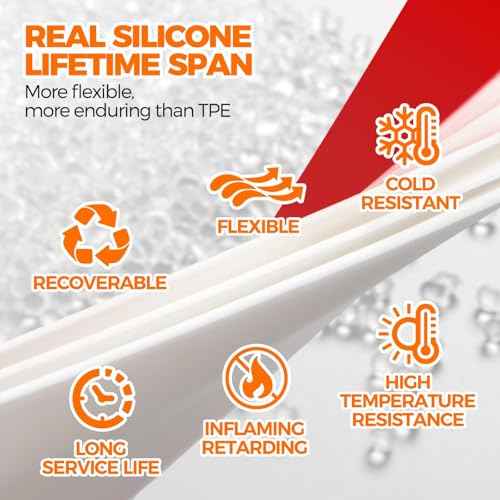 Holikme Door Draft Stopper Under Door Draft Blocker Insulator Doors Sweep Weather Stripping Noise Stopper Strong Adhesive, White