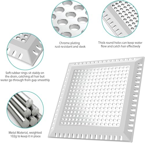 Aojuxix Gray 4 Inch Shower Drain Hair Catcher Drain Strainer Cover