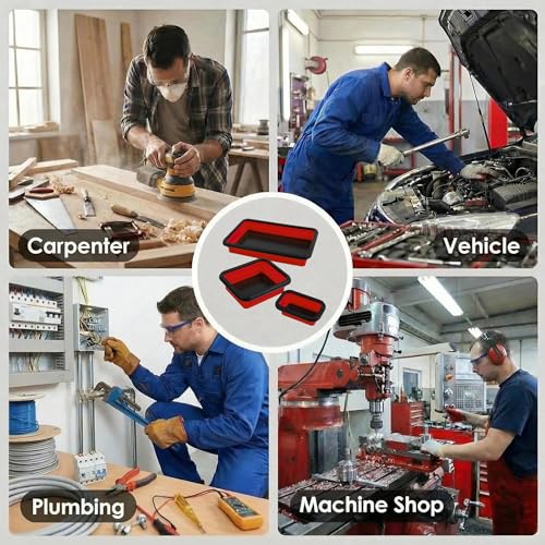 ZOLOTI Red Collapsible Magnetic Parts Tray Set – 3 Sizes