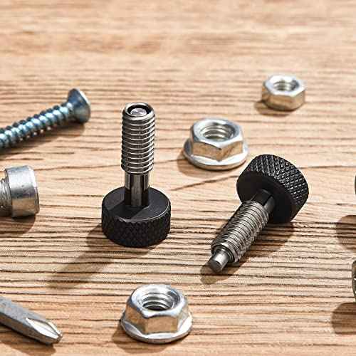 Hand Retractable Spring Plunger with Knurled Handle M6 Quick Release Pins, 0.500'' Thread Length, No Patch(Black,2 Packs)