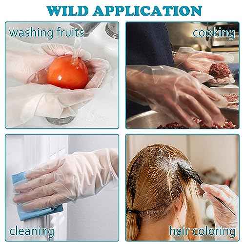 Food Prep Disposable Gloves, TPE Clear Latex-Free Food Safe Cleaning Gloves, BPA Free, Powder Free, Oil Tight
