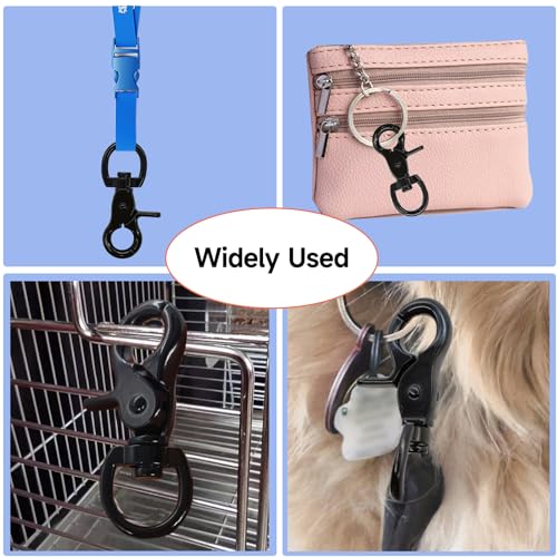 Autokcan 10PCS Trigger Snap Hooks 2.32'' Zinc Alloy Black Heavy Duty for Dog Leash & Bag Clips