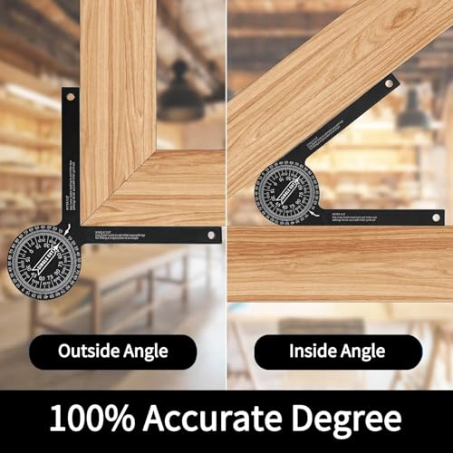 WYTUDTE Aluminum Miter Saw Protractor 7-Inch Angle Finder - Rust-Proof