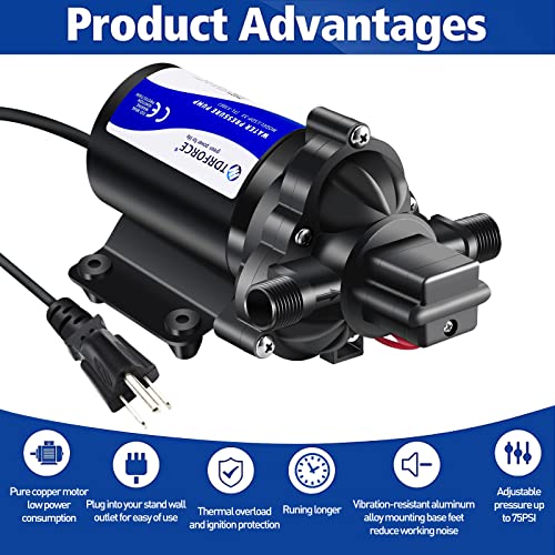TDRFORCE 110V 4 GPM Water Circulating Pump with 45 PSI Pressure Booster
