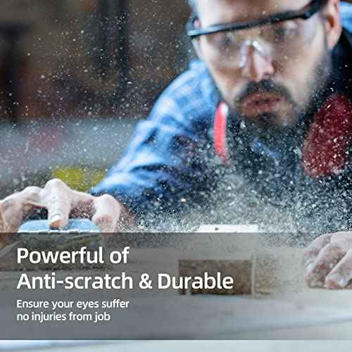 Safety Glasses For Men and Women, Anti Fog Work Glasses for Adjustable Frames and Side Protection