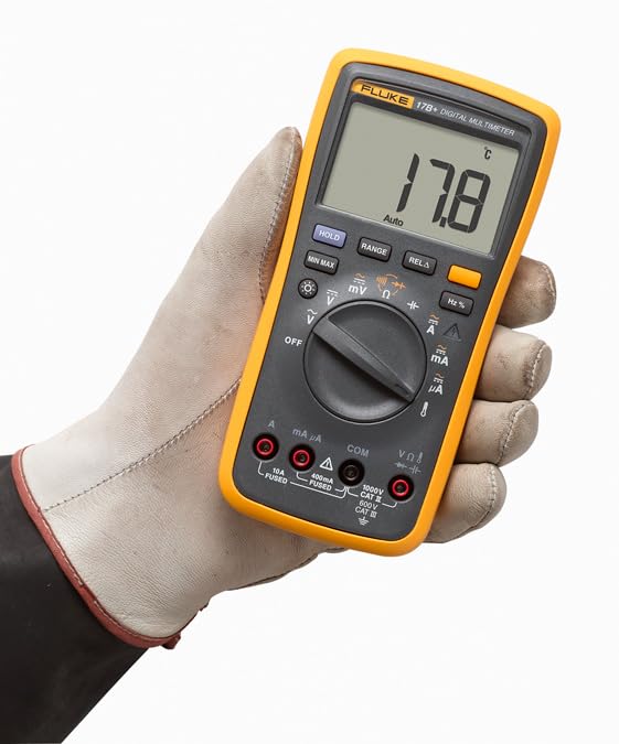Fluke 17B+ Digital Multimeter with Temperature, Voltage, and Current Testing