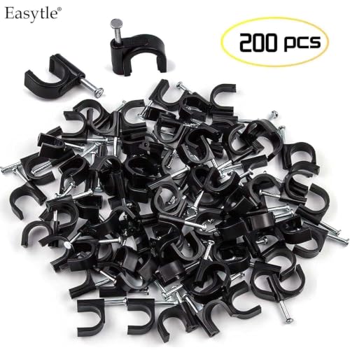 200 Pcs Cable Clips Set - Assorted Sizes for Wire Management in Home & Office