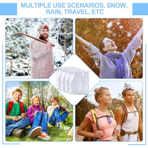 Handepo 150 Pack White Disposable Rain Ponchos with Hood - Emergency Waterproof Outerwear