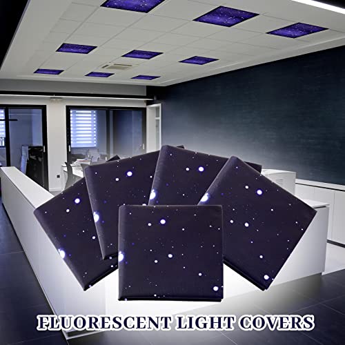 Hortsun Starry Sky Fluorescent Light Covers 4 Pack 4x2 Feet Ceiling Light Diffusers