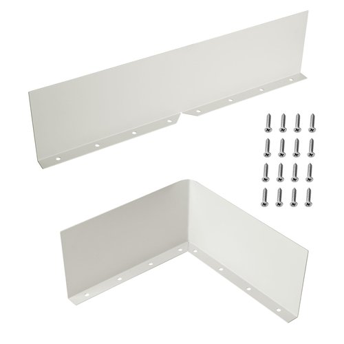 Sysarua 2 Pcs Aluminum Gutter Valley Splash Guards, Straight and Bent Style 2 in 1, Roofing Gutter Guards, Downspout Diverter, Gutter Valley Shield, Screws Included (Almond)