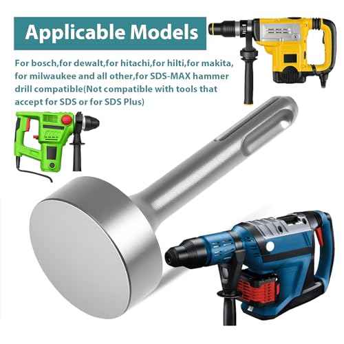 Utoolmart SDS Plus Ground Rod Driver for All SDS Plus Hammer Drills Steel, Heavy Duty Forged Steel Drill Bit Driver Socket for Rotary Hammer Drill (Flat)