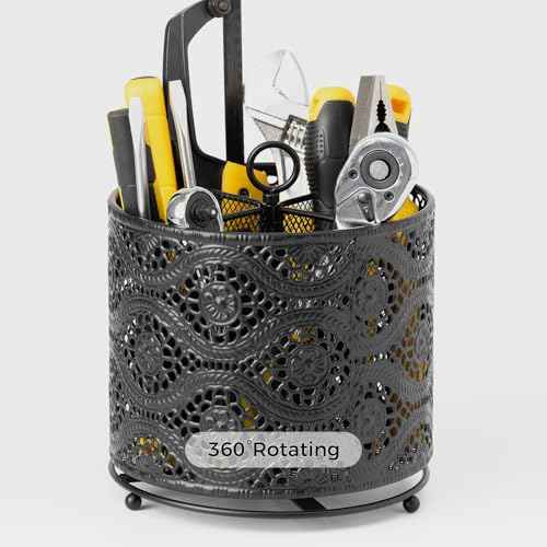 KAFAHOM Bucket Tool Organizer, Heavy Duty Metal Bucket Tool Caddy, Tool Storage for Garden, Construction, Carpenter, Electrician, Builder