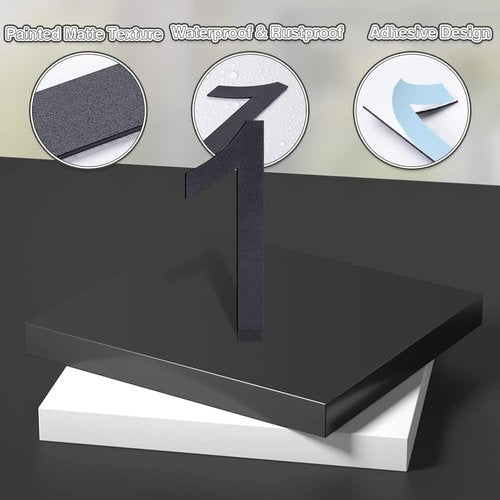 6 Inch Self-adhesive House Numbers,Stainless Steel House Number for Outside,Big Modern House Numbers, Garden Door Address Numbers for House, 911 Visibility Signage (1)