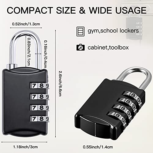 Moxweyeni 5 Pcs 4 Digit Combination Lock Small Combo Luggage Number Locks Outdoor Waterproof Padlock for Traveling Toolbox Gym Door Locker Suitcases Employee Hasp Storage