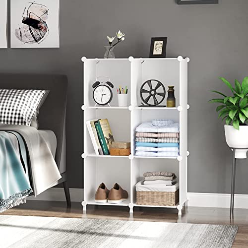 AWTATOS White 6-Cube Closet Organizer Storage Shelf - Multi-Purpose