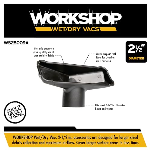 WORKSHOP Wet/Dry Vac Utility Nozzle 2.5 Inch Vacuum Attachment for Shop Vacuums