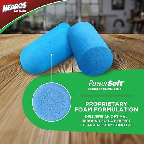 HEAROS Xtreme Protection Ear Plugs, NRR 33, 14 Pair, PU Foam, ANSI Certified, Blue (5826)