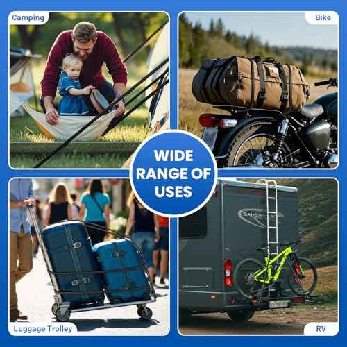 ROBLOCK 31" (20 Packs) Bungee Cords with Hooks Rubber Tarp Straps with 150% Max Stretch, 100% EPDM Bungee Cords with Metal Crimped S Hooks, Ideal for Securing Tarps, Cargo, Canvases, Weatherproof