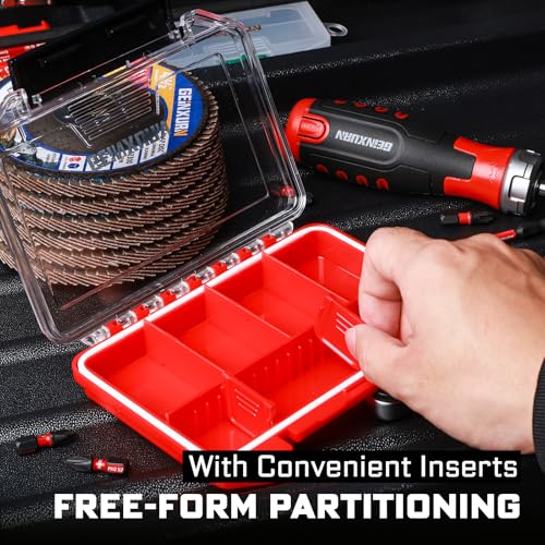 Geinxurn 2-Pack IPX4 Waterproof Small Parts Organizer Case with Removable Dividers