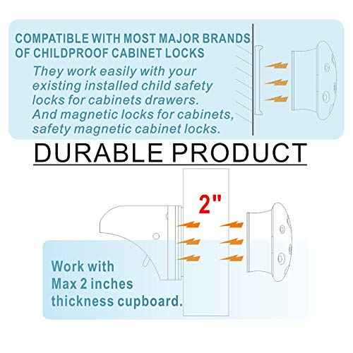 Baby Proofing Magnetic Cabinet Locks Child Proof Extra Magnet (3 Pack) Universal Replacement Keys for Magnetic Locking System - Baby Safety Latch for Drawers and Cabinet - 3 Key Holders Included