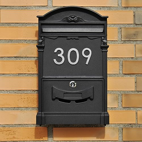 Luiety 3 Inch Modern House Numbers - Brushed Silver Stainless Steel Self-Adhesive Door Address for House, Mailbox, Office (Variation 1)